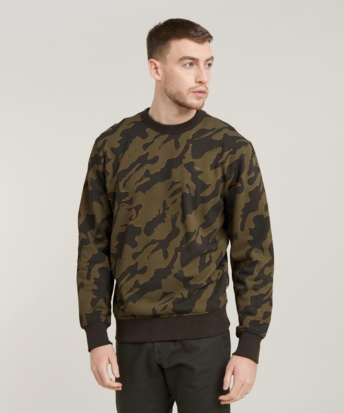 G-STAR RAW トレーナー スウェット ISLAND CAMO SWEATER/カモフラ
