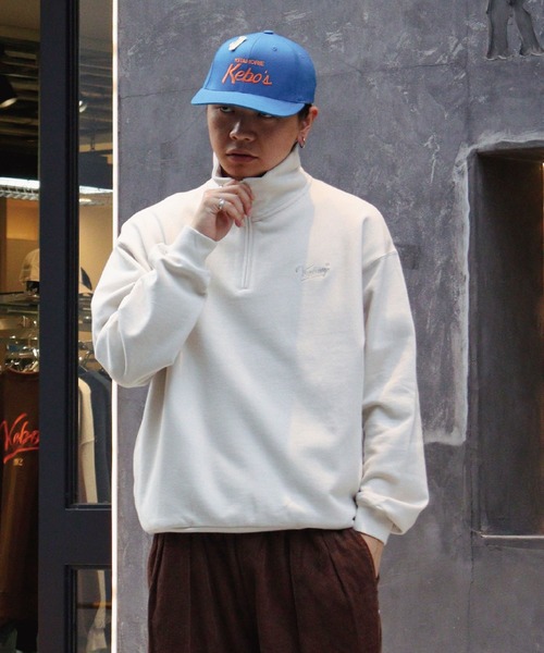 KEBOZ（ケボズ） トレーナー スウェット BB LOGO HALF ZIP SWEAT