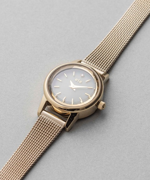 ete（エテ） 腕時計 ソーラーウォッチ メッシュベルト レディース