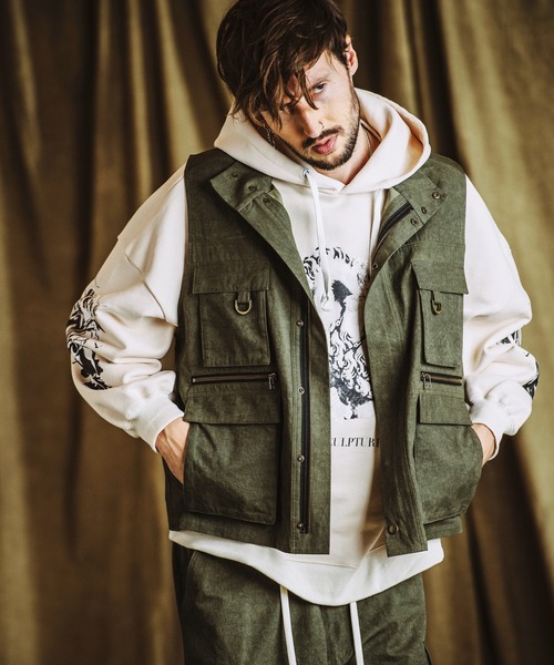 NO ID.（ノーアイディー） ベスト ジレ 「NO ID.」Stand Collar