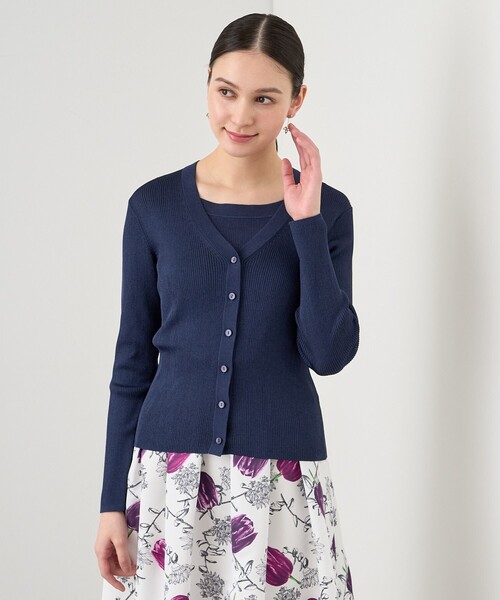 ANAYI（アナイ） カーディガン アセテートポリエステルVネック