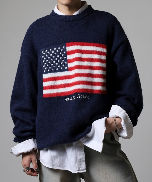 Jungle Storm（ジャングルストーム） セーター ニット Flag logo