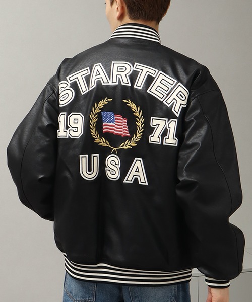 STARTER（スターター） スタジャン PU 中綿 スタジャン メンズ