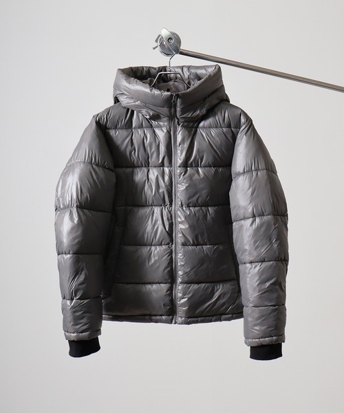 SUGGESTION ダウンジャケット ダウン Silent-processed padded hood
