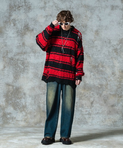 glamb（グラム） セーター ニット Damage Pullover Knit / ダメージ