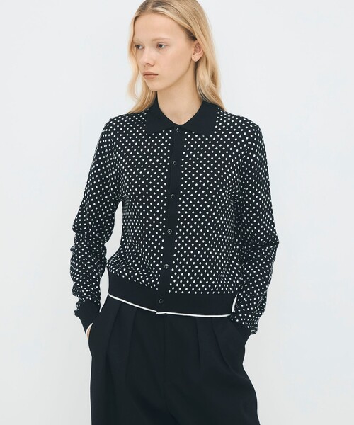 CABaN（キャバン） カーディガン コットンカシミヤ ドットジャカード