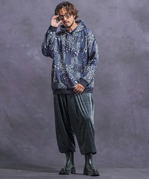 Jih Nunc（ジーヌンク） パーカー mpa3530- ペイズリー×レオパード総柄