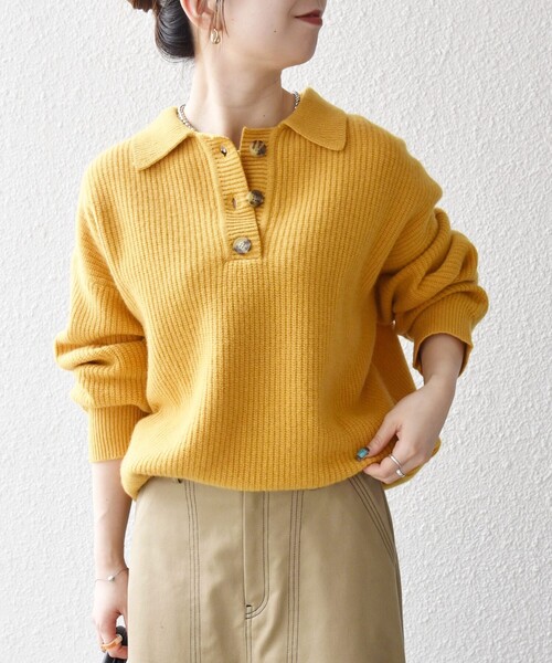 SHIPS any ニット セーター any:「手洗い可能」AQUA カシミヤ ミックス