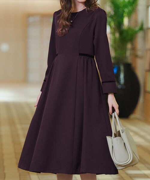 Tiaclasse ワンピース 「安田美沙子さん着用」ベロアラインフレア