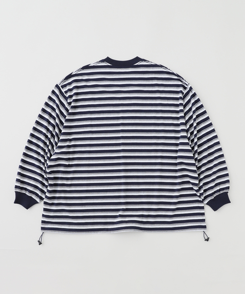 is-ness（イズネス） tシャツ BALLOON STRIPES LONG SLEEVE T-SH