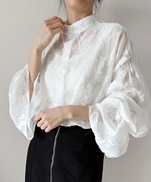 ブラウス シャツ ベルスリーブシアーブラウス レディース : ZOZOTOWN