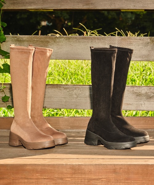 diana（プラスダイアナ） ブーツ 「軽量」厚底ストレッチロングブーツ