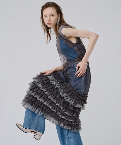 LA BELLE ETUDE（ラベルエチュード） ワンピース 裾ティアードシアー