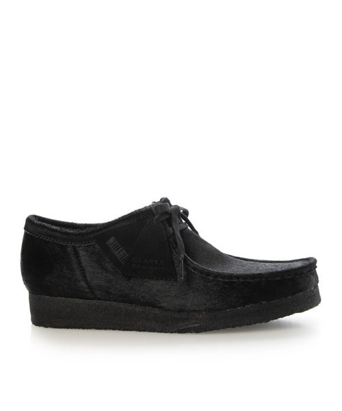 Clarks（クラークス） デッキシューズ Wallabee Black Hair On メンズ