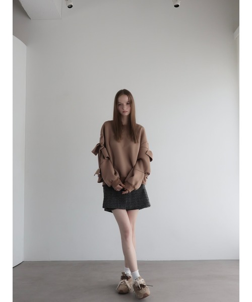 AMOMMA（アモマ） トレーナー スウェット RIBBON SLEEVE SWEAT