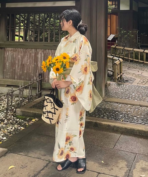 AS KNOW AS（アズノゥアズ） 浴衣 花柄2wayセパレート浴衣 3点セット