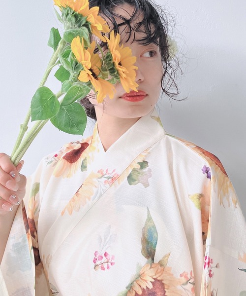 AS KNOW AS（アズノゥアズ） 浴衣 花柄2wayセパレート浴衣 3点セット