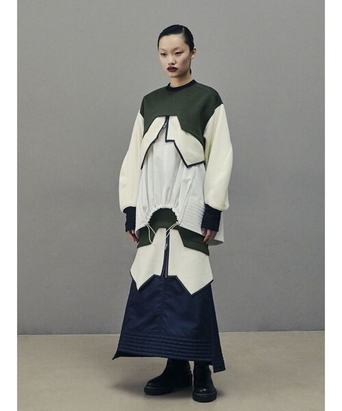 UN3D.（アンスリード） FLEECE DOCKING LAYERED TOP / フリース