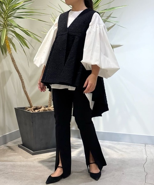 LE PHIL（ル フィル） パンツ ハイストレッチフロントスリットパンツ