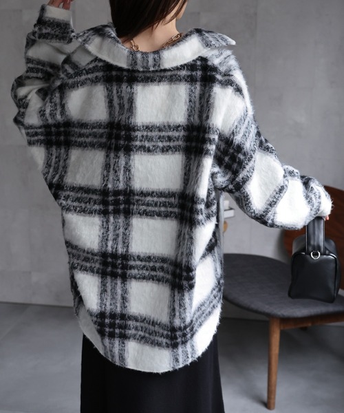 CREARE -LINO- 「ユニセックス商品」起毛 シャギーチェックビッグ