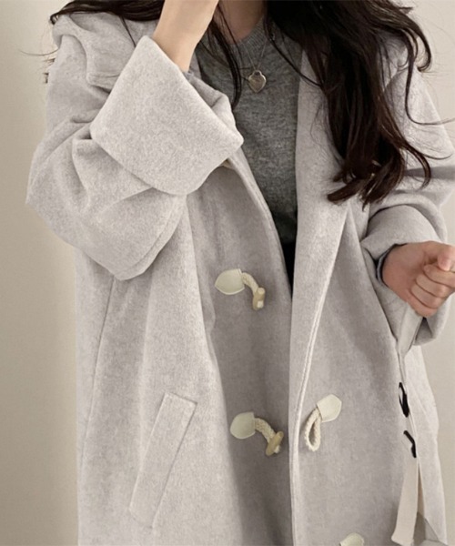 ダッフルコート コート トグルボタン付きダッフルコート レディース
