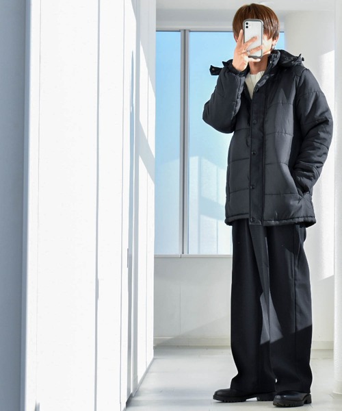 ダウンジャケット ダウン マイクロ中綿フードジャケット メンズ