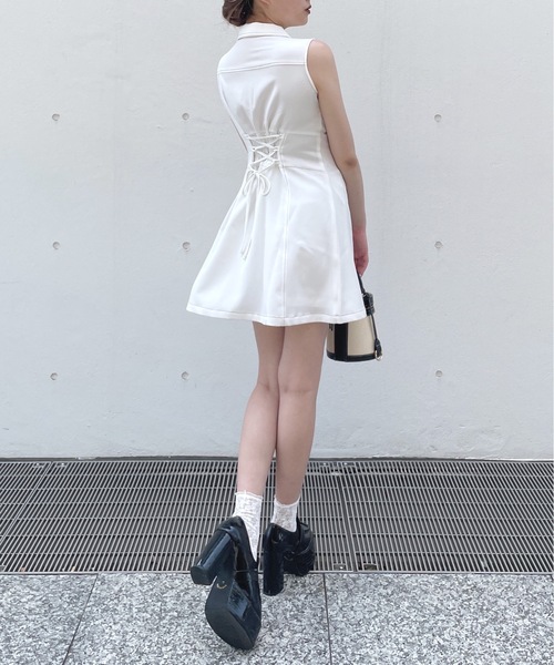 one way（ワンウェイ） ワンピース ノースリフロントジップワンピース