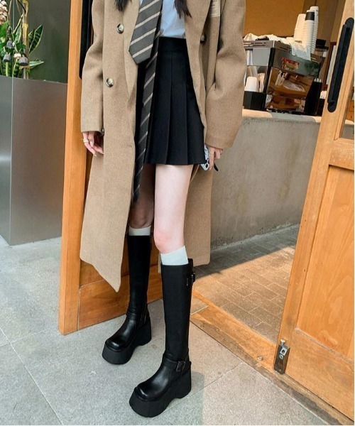 gossip!ロサンゼルス ブーツ Y2K プラットフォームロングブーツ