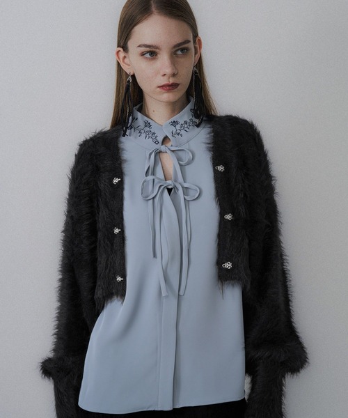 HARE（ハレ） カーディガン シャギーチャイナニットカーディガン(HARE