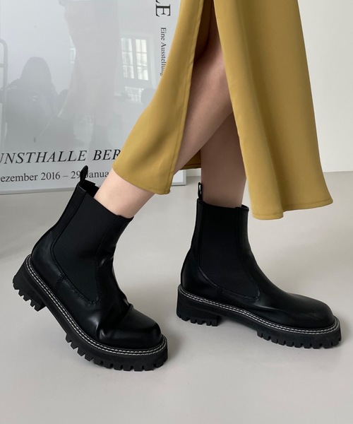 Didot.showroom ブーツ ステッチサイドゴアブーツ レディース