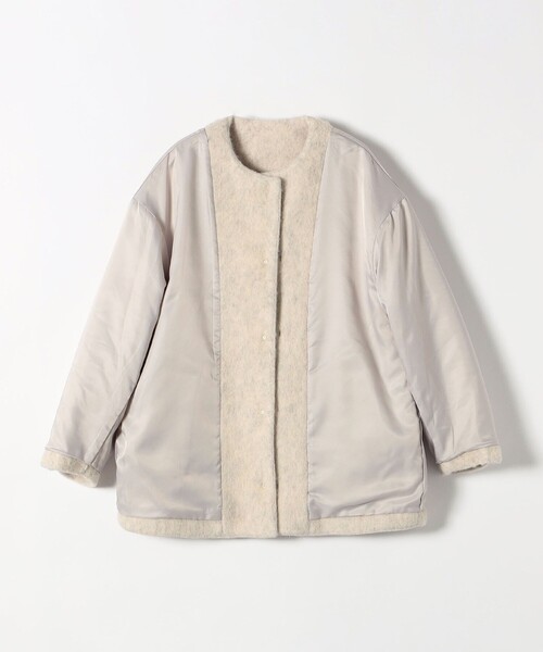 SHIPS any ノーカラーコート コート any: シャギー ノーカラー