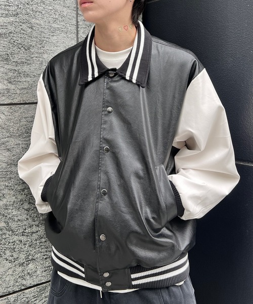 スタジャン 合皮スタジアムジャンパー レディース メンズ : ZOZOTOWN