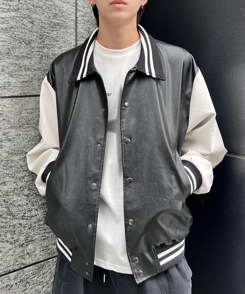 スタジャン 合皮スタジアムジャンパー レディース メンズ : ZOZOTOWN