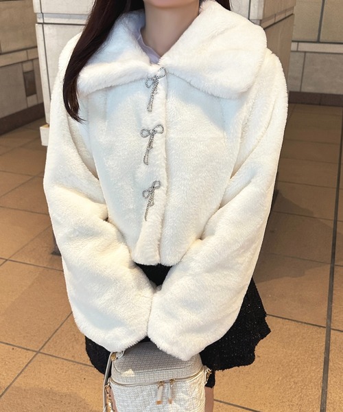 apres jour（アプレジュール） コート アウター リボンビジュー