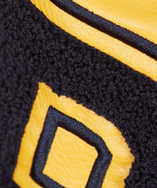 スタジャン a.p.o.v. チェーンステッチ刺繍サガラワッペンウール＆合成