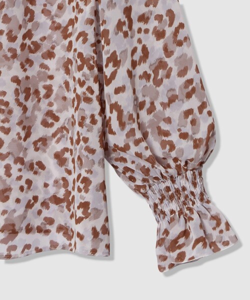 ANAYI（アナイ） ブラウス シャツ レオパードプリントリボンタイ