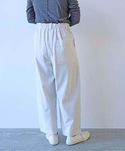yuni パンツ 60/2強撚コットン バックゴムパンツ 1701PT020261