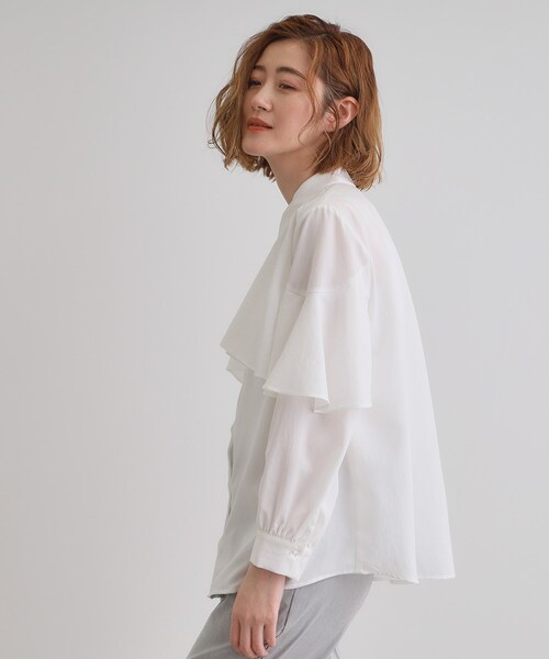 grove（グローブ） ブラウス シャツ ケープフリルシャツブラウス