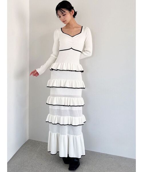 RESEXXY（リゼクシー） ワンピース フリルデザインIラインニット