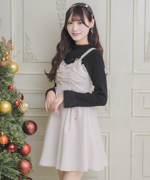 クチュールバイロジータ ジャンパースカート ツイードキャミワンピース