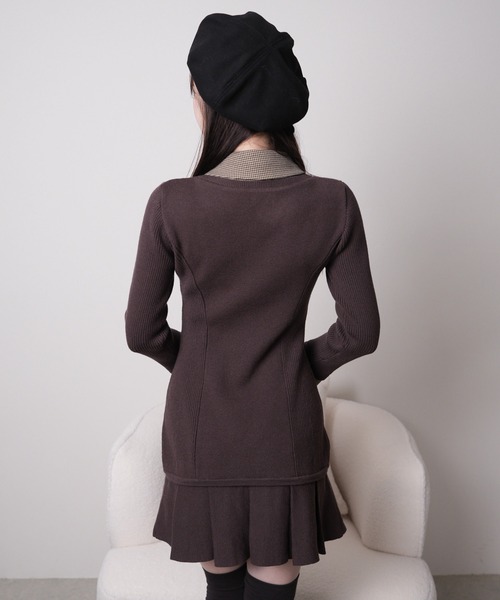 LIP SERVICE（リップサービス） ワンピース フロントZIPニットプリーツ