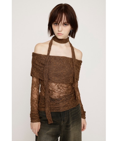 SLY（スライ） ブラウス シャツ OFF SHOULDER CUT LACE TOPS オフ