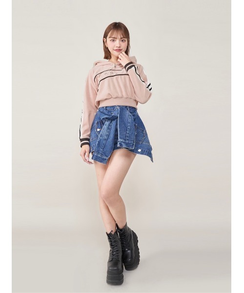 Darich（ダーリッチ） ラインベロアショートフーディ レディース