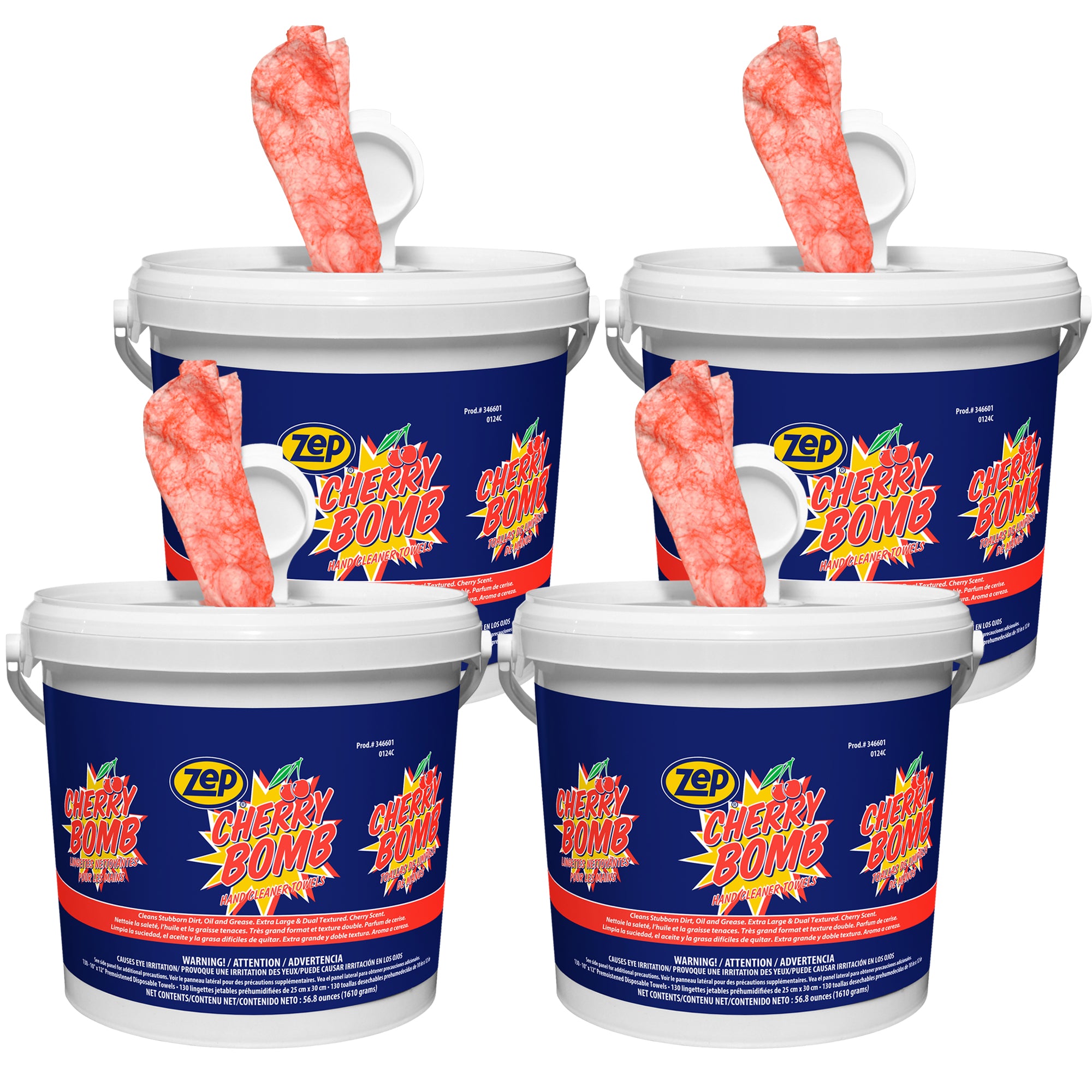 Zep Cherry Bomb Hand Cleaner Towels – Cleans Stubborn Dirt, Oil