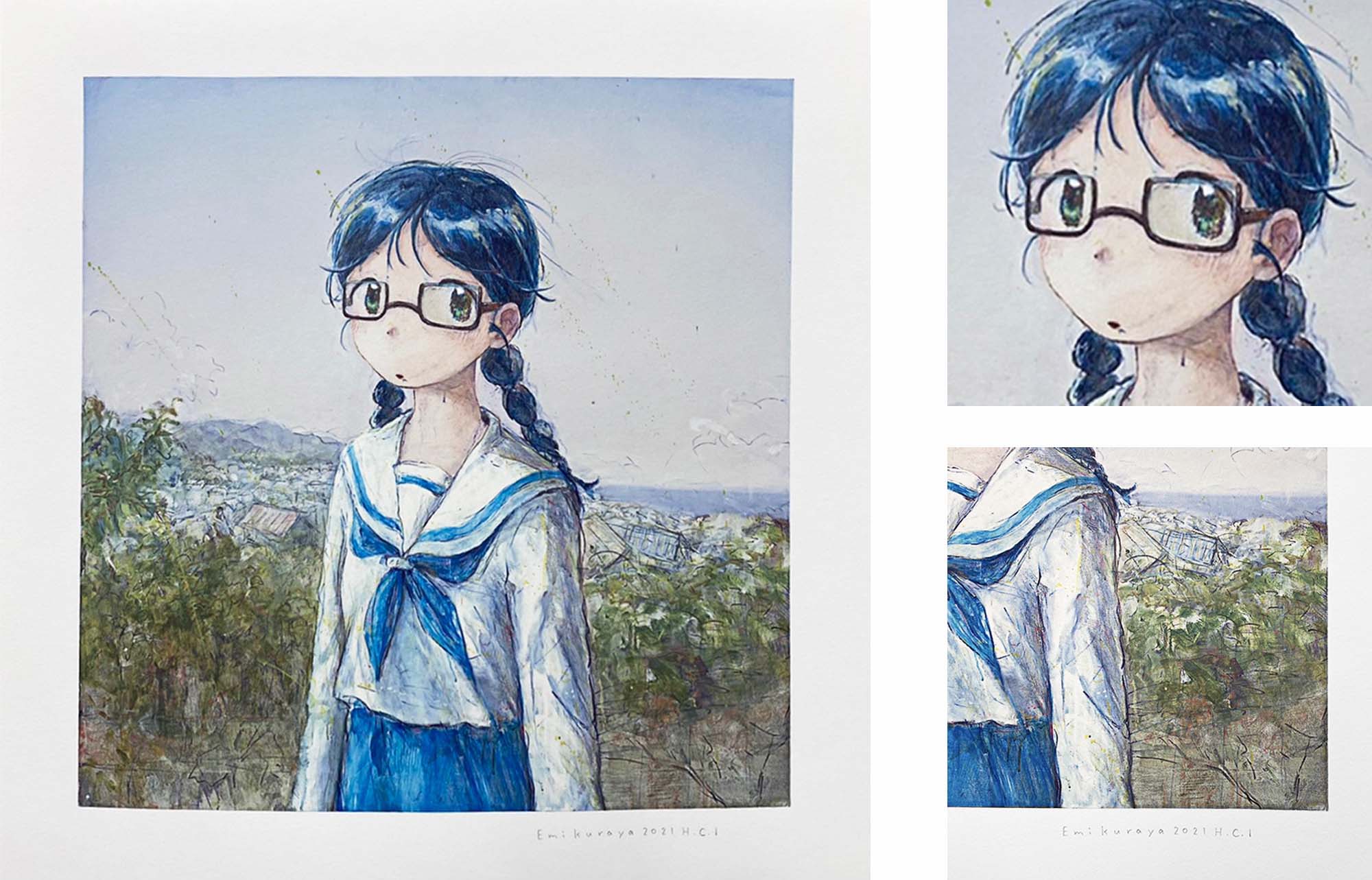 くらやえみ 「合言葉」 シルクスクリーン 3枚組 くらやえみ 「合言葉