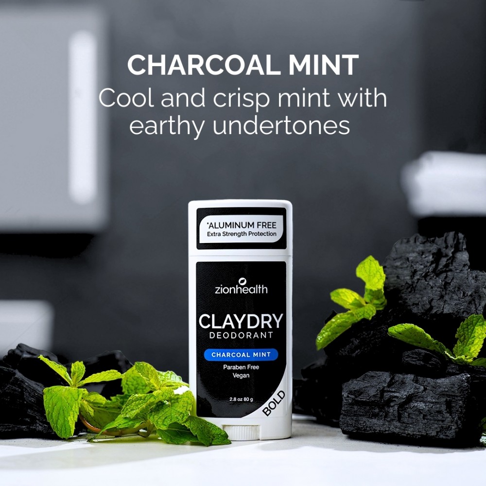 CLAYDRY BOLD Charcoal Mint Vegan Deodorant |Extra Strength Odor