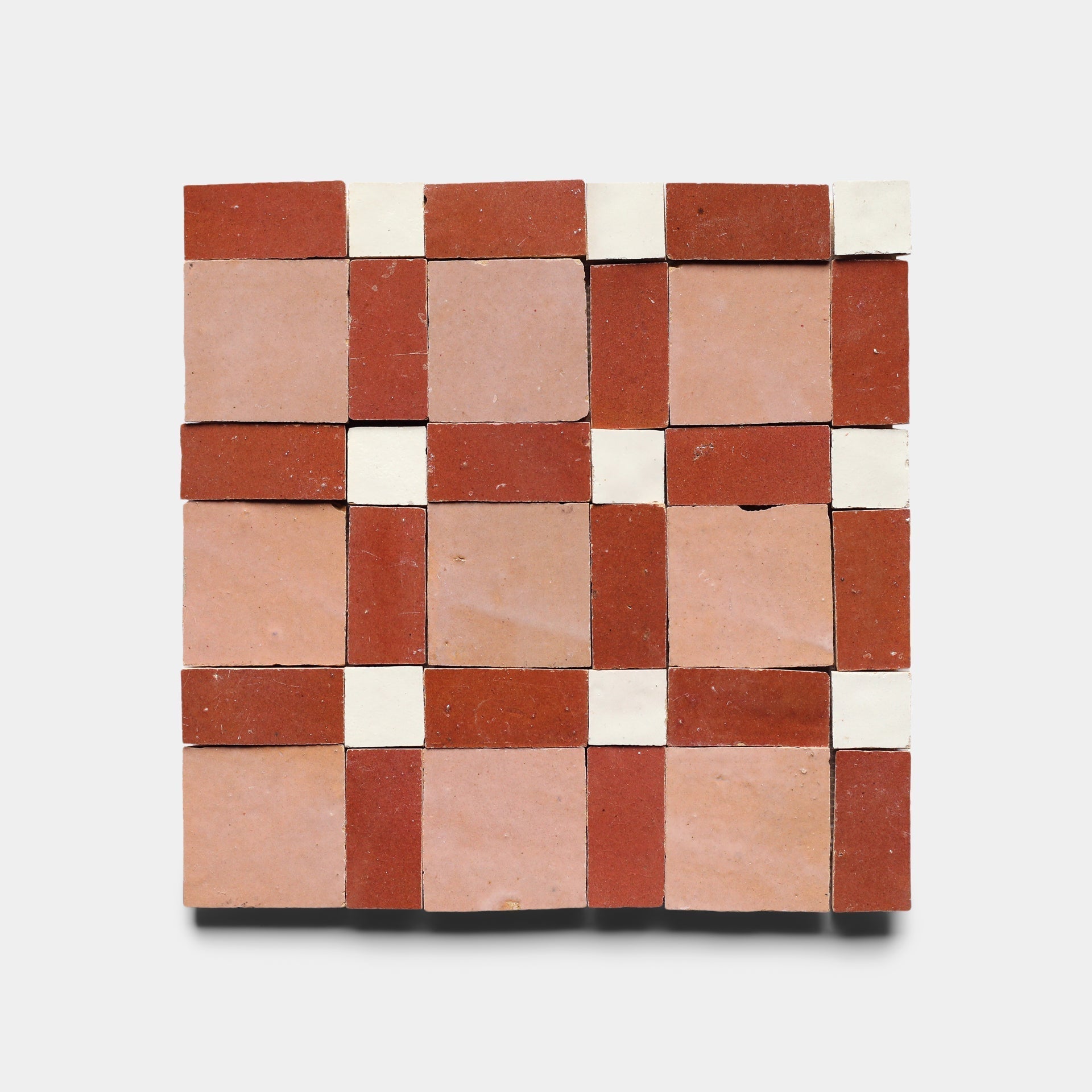 Gambit 4 Zellige Mosaic Desert Bloom/Terra Rosa/Casablanca – Zia Tile