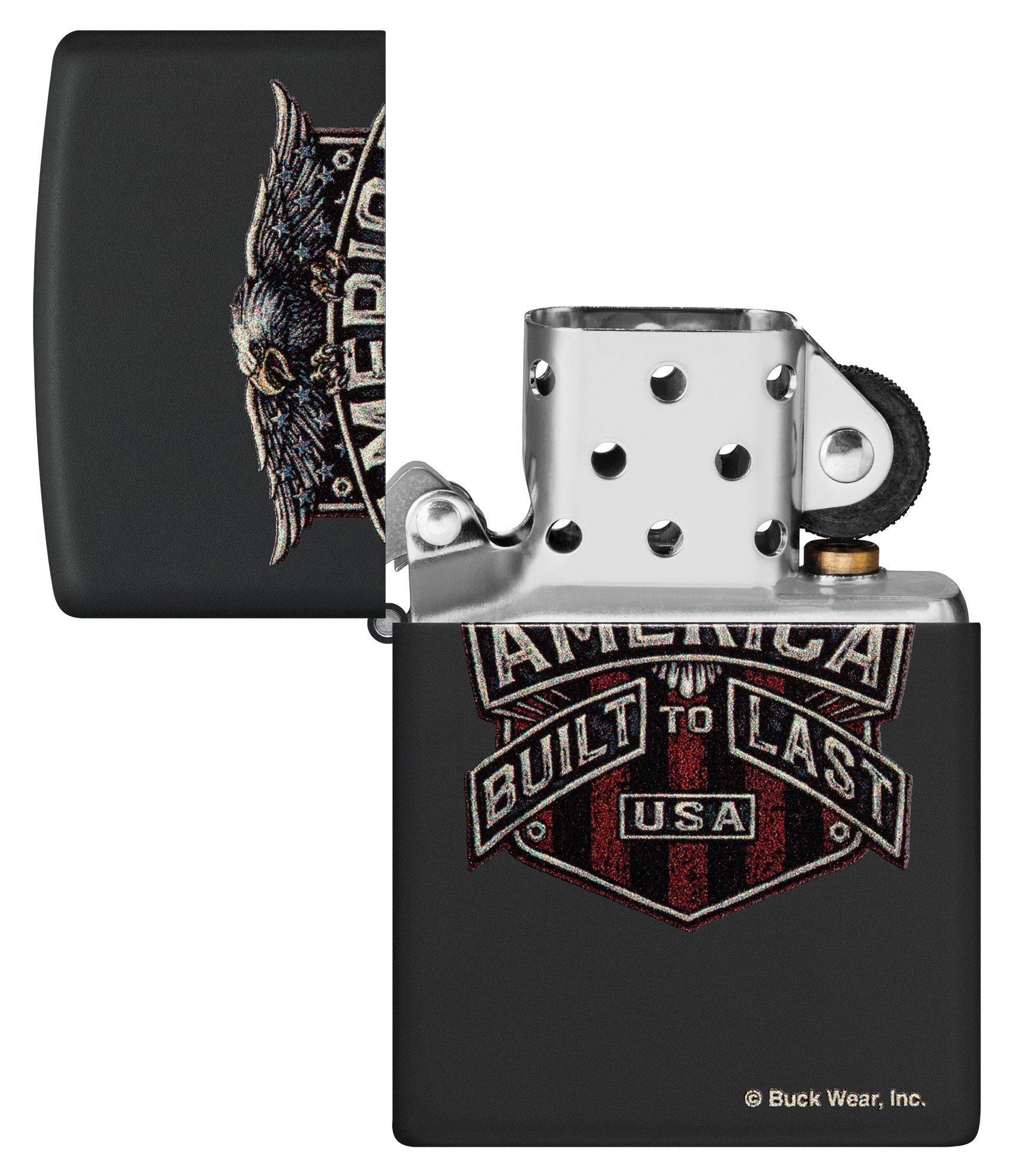 Buck Wear™ Built to Last Design Black Matte Windproof Lighter