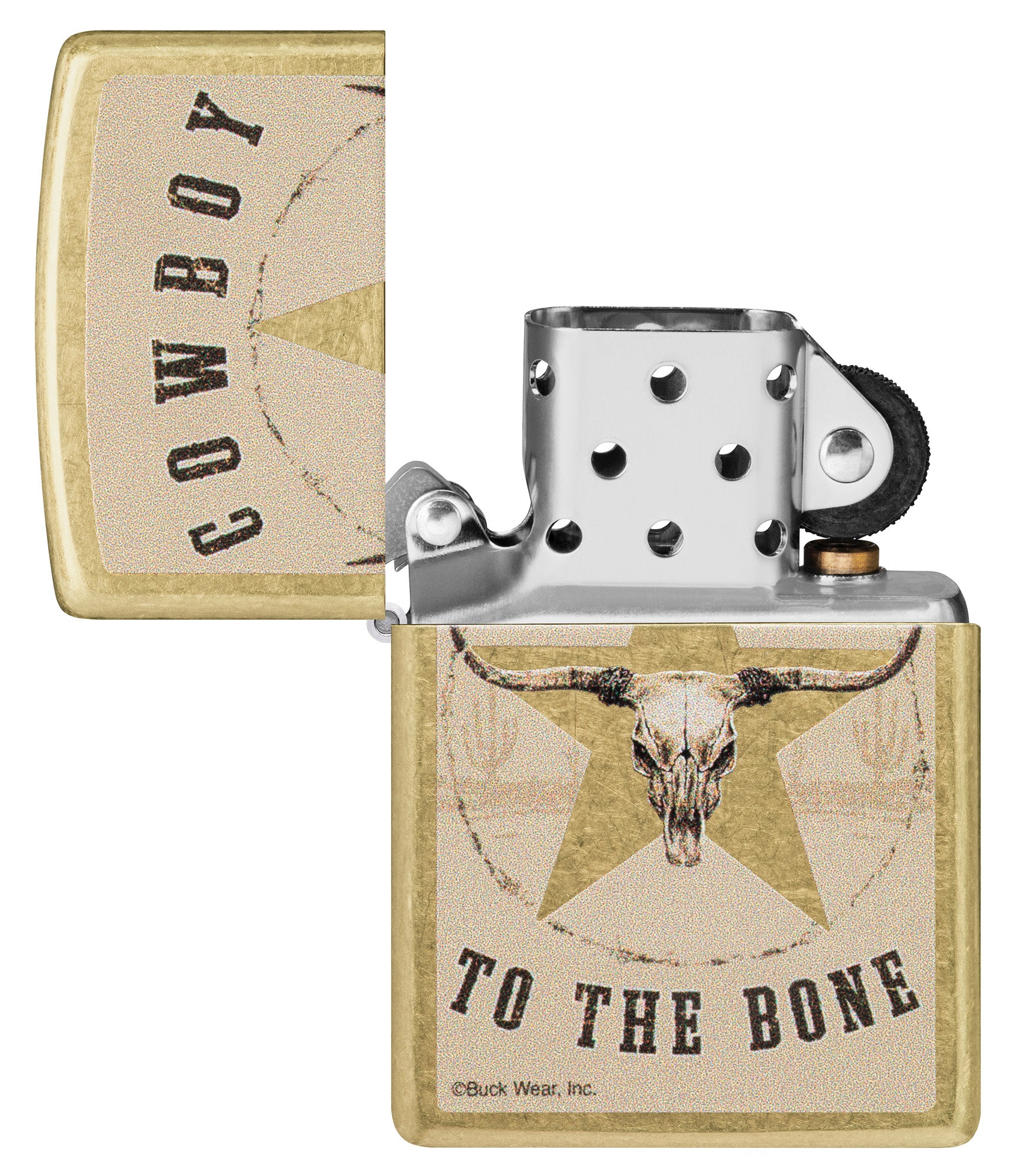 Buck Wear™ Cowboy to the Bone Design Street Brass Windproof
