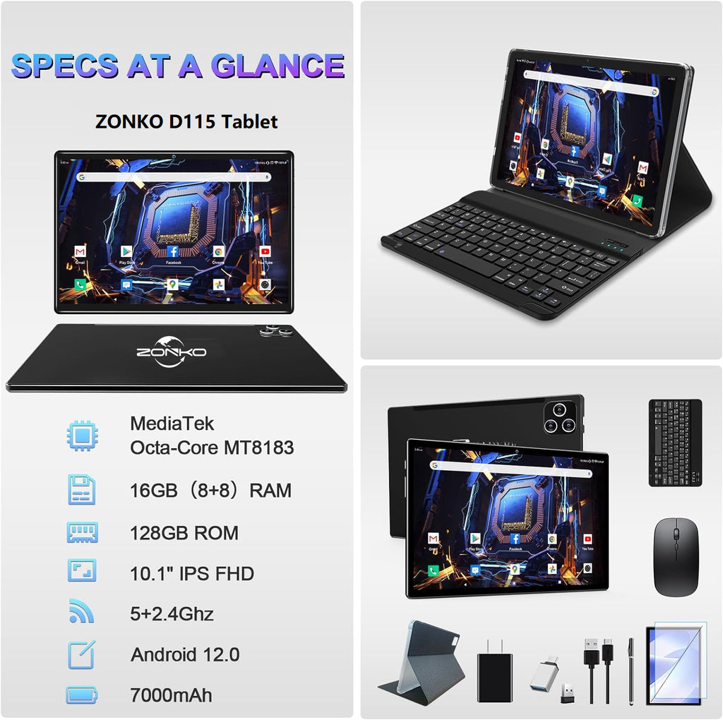 Tablet Android 14 Tablet,10 Inch Android Tablet with Keyboard,5G